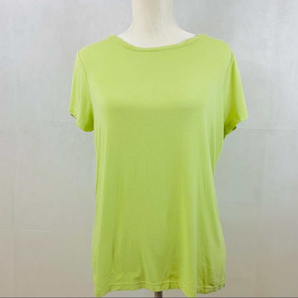 Talbots Petites Lime Green Stretch Shirt